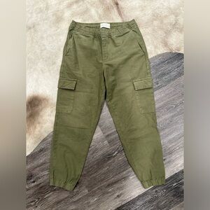 Everlane Organic Cotton Pants Women’s Size M Green Cargo Pockets Pull On